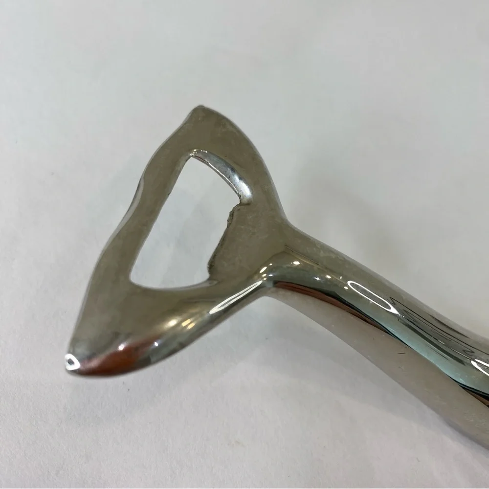 Vintage Barware Silver Tone Metal Dolphin Bottle Opener Coastal Beach-House
